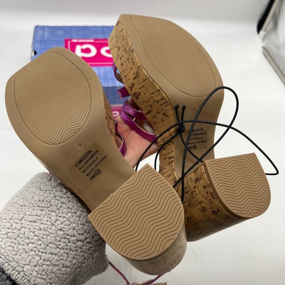 Pop Womens Admission Heeled Sandals Pink Fuschia Size 8M - Picture 13 of 16